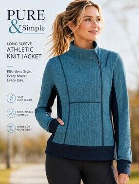 PURE & Simple Petite Long Sleeve Athletic Jacket Petite S Like New